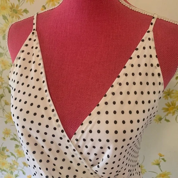 Sold 🎈Polka dot ruffle maxi slip dress size M - Picture 4 of 12